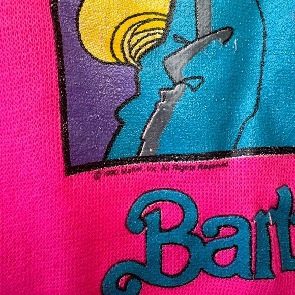 Barbie Rare Vintage 1990 Made in USA Kids Shirt Pink Ruffles 3D Flower Girl 6X - Picture 14 of 15